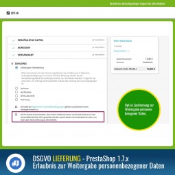 DSGVO Lieferung PrestaShop 1.7.x